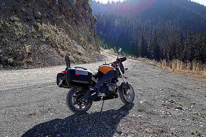 75 miles of mountainous gravel road