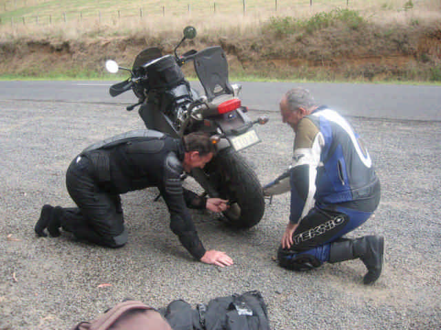 Pluggin the rear Tyre