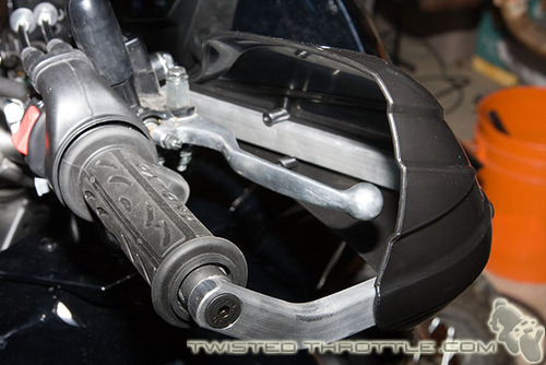 Storm hand guards on a KLR