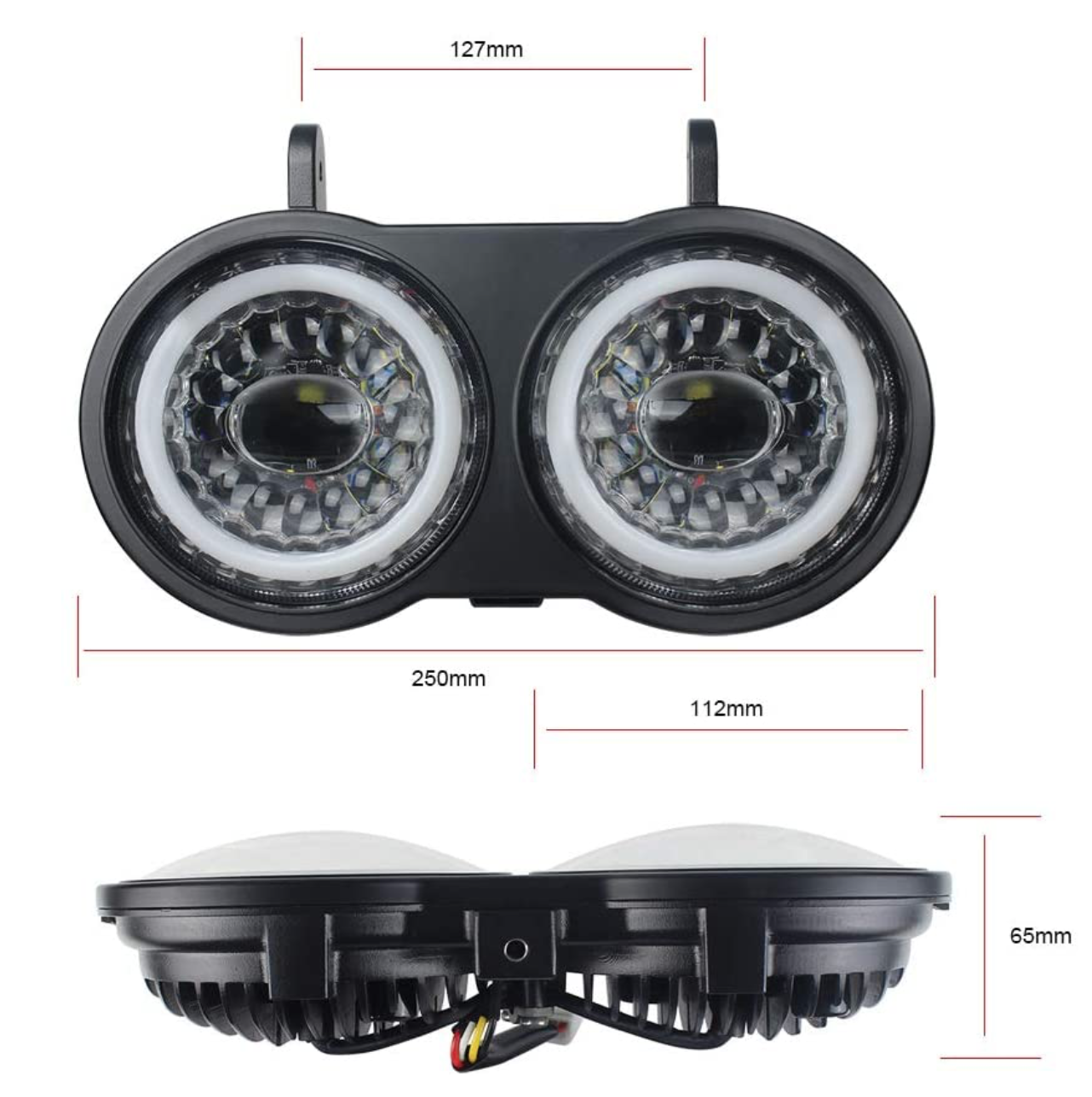 XB LED headlight dimensions