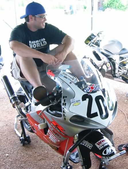 John Haner taking a break (waiting for track to dry) during OHR practice day