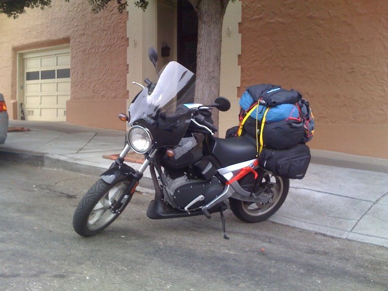 2009 Blast loaded up for the 1k ride up the west coast!