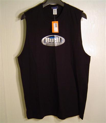 Buell Black Muscle Tee Front