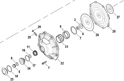 1125R Clutch Cover Exploded Diagram
