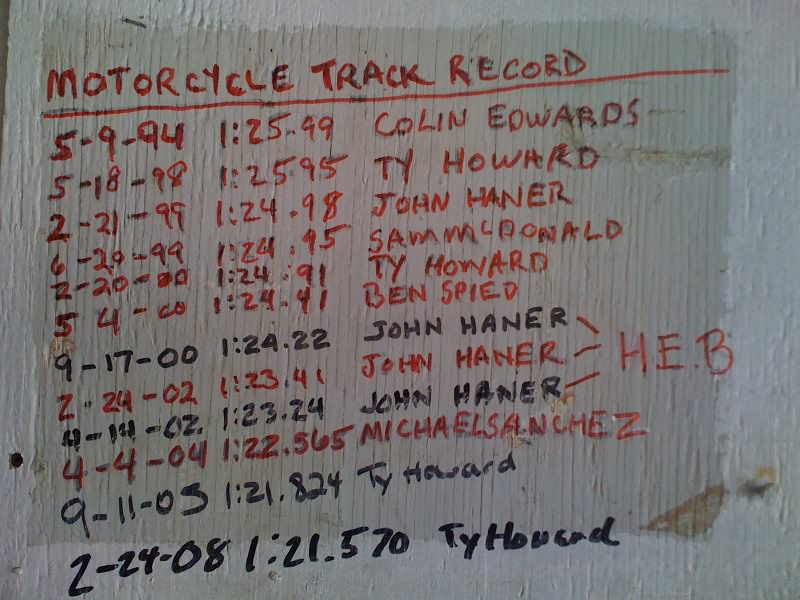 OHR Lap Records on Tech Garage Wall