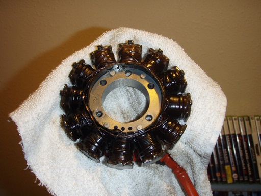 My original stator at 4000 miles (3200 when the harness was installed)