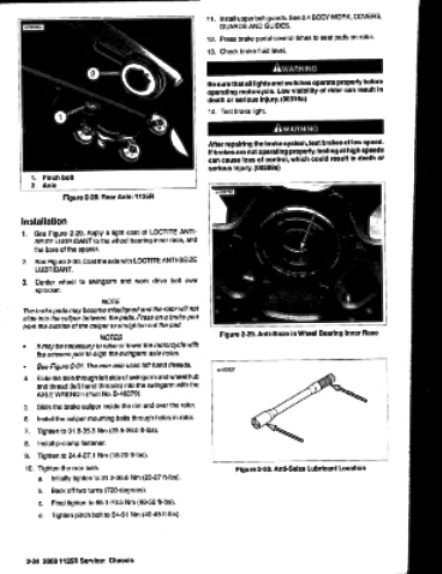 rear axle installation - service manual page