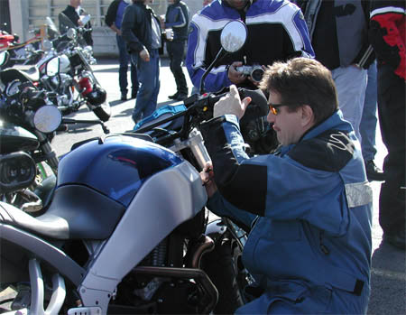 Erik signing some lucky Buell
