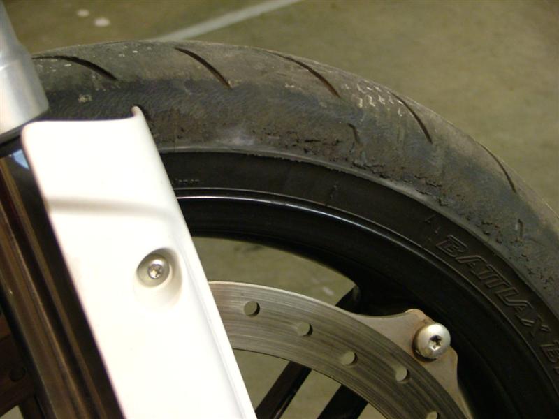 Tire condition.  /front/
