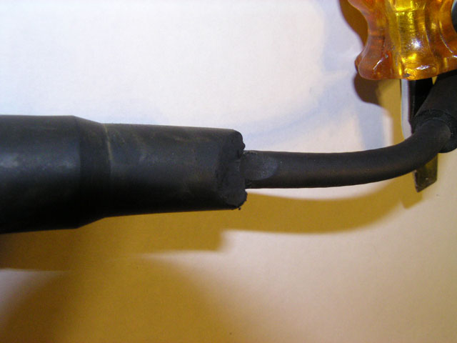 Front plug wire chafed