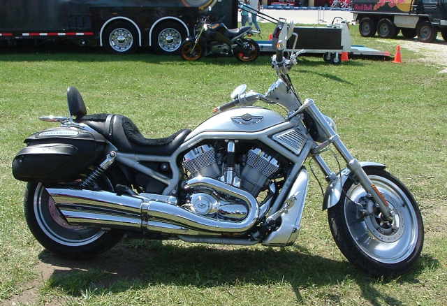 Clean V-Rod by demo trailer