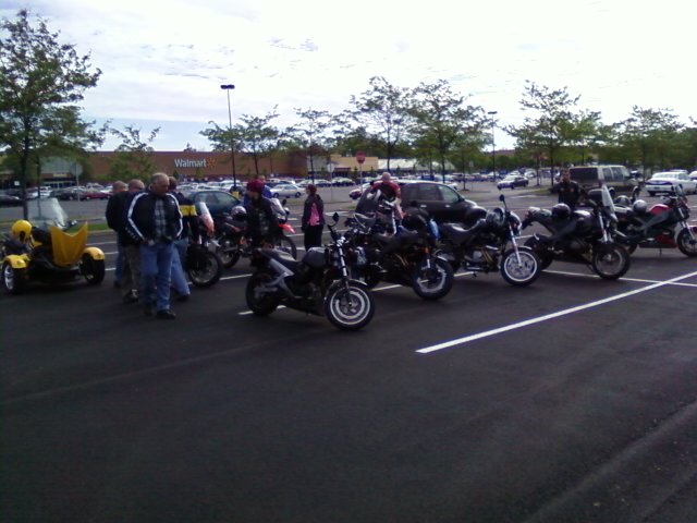 Wal-Mart parking lot before ride