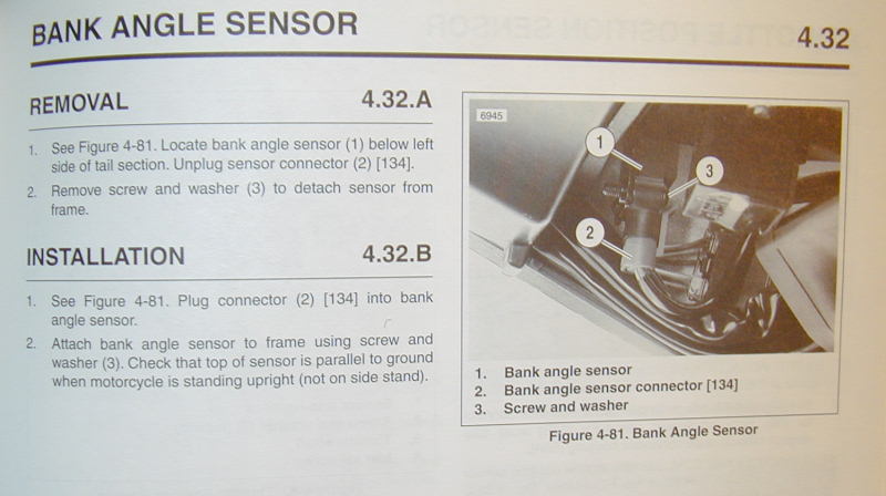1999 X-1 Bank Angle Sensor