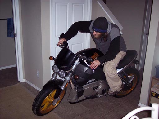 me on the bike in my house