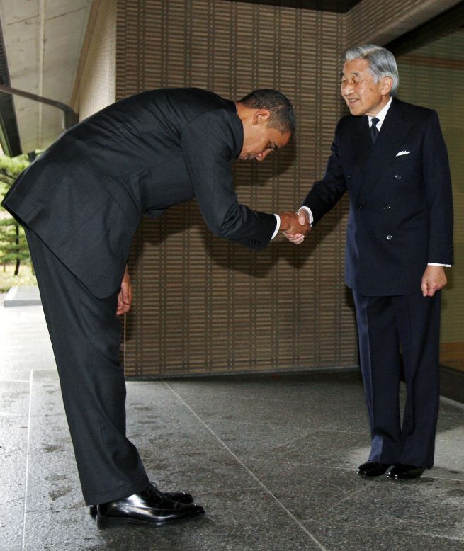 Obama Bowing to Japanese Emperor