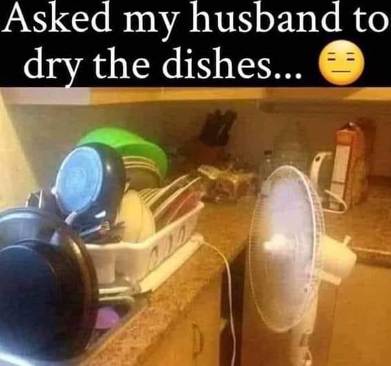 drying dishes