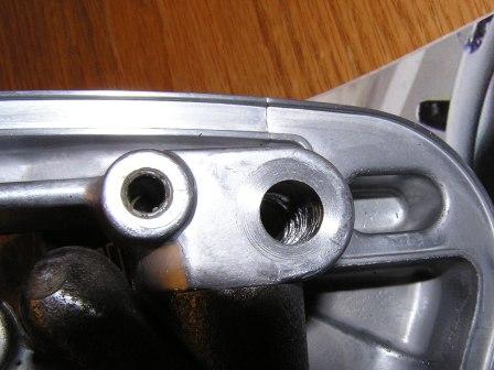 Note the thread imprint inside the rocker cover hole.