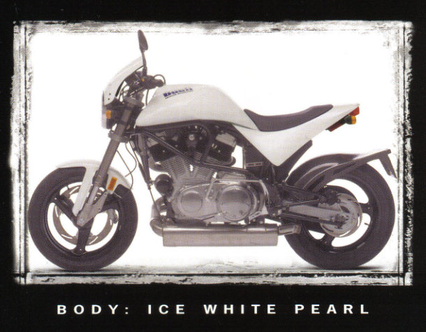 S1W black frame pearl white bodywork