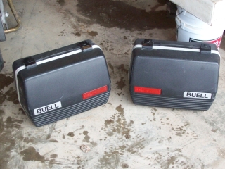 BMW bags with custom Buell sticker