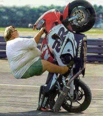 That poor motorcycle...