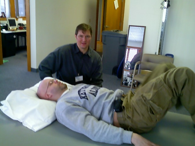 Matt and Ken in physical therapy