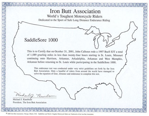 Iron Butt 1000 doc