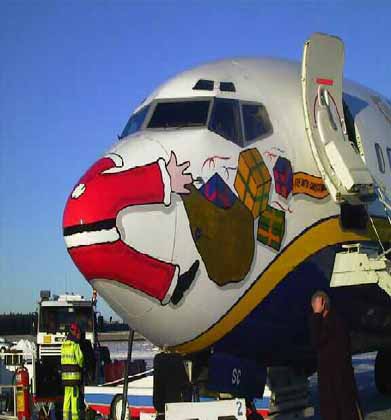Santa struck by plane