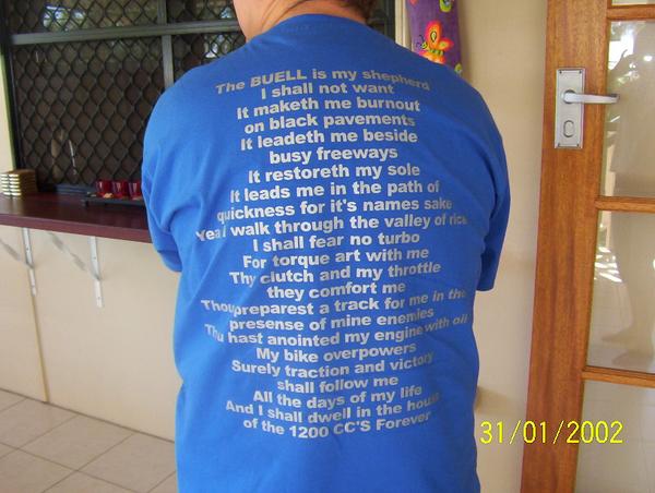 Buellers Prayer Shirt