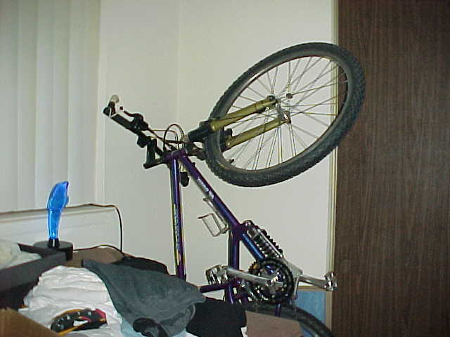 Buell bike standing in the corner