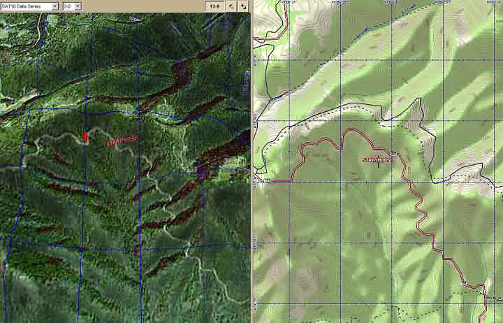 Torque Fest - Route 191 - Strayhorse - Latest satellite imagery using DeLorme copyright 2002 SAT 10 data set