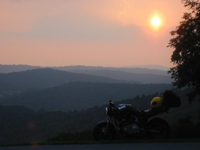 Sunset on the Blue Ridge Parkway (BRP) in NC.