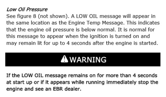 EBR Low Oil